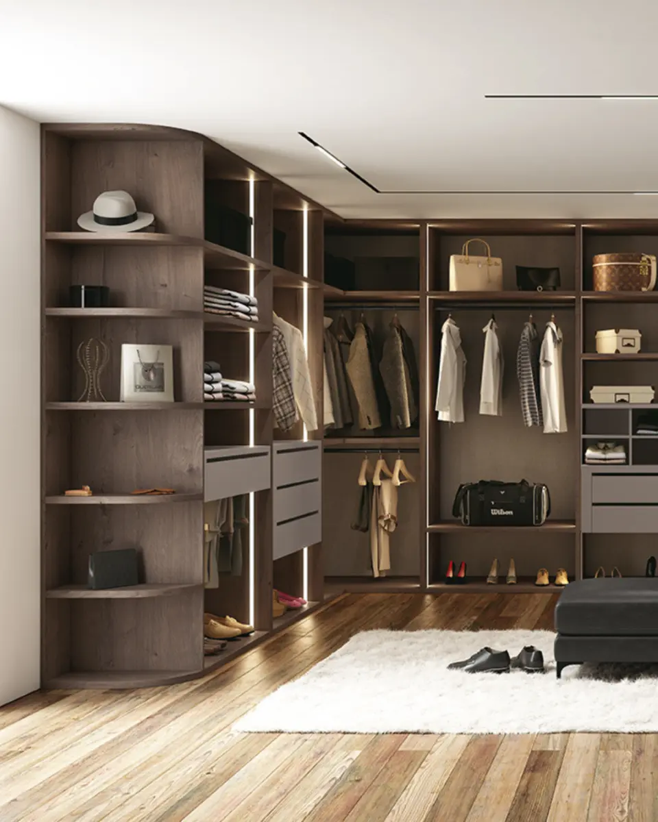 Armario vestidor abierto madera