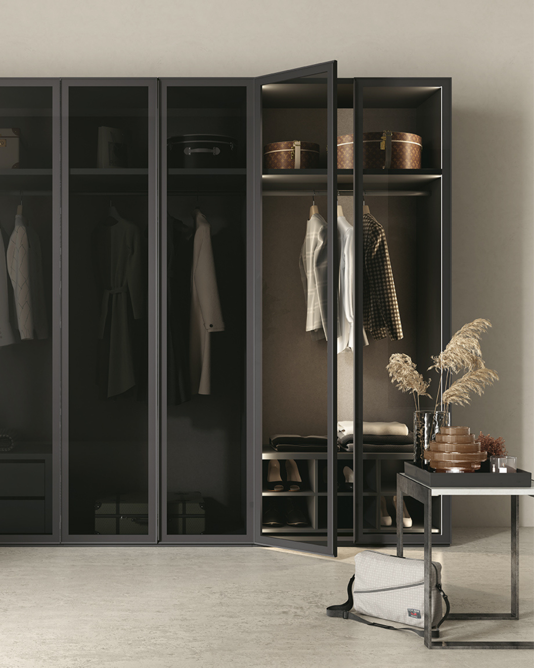 Armarios de madera puertas de cristal